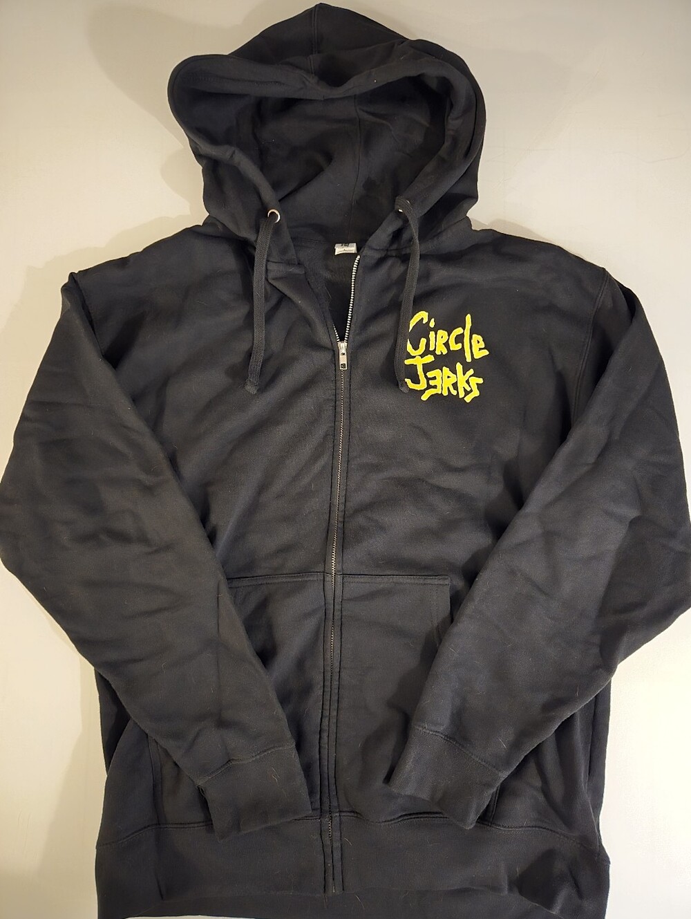 Circle Jerks Punk Hardcore Black Full Zip Graphic Hoodie Medium